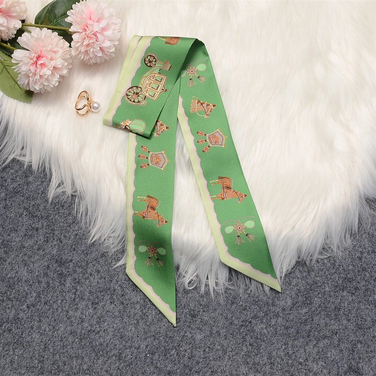 Luna Green Twilly Skinny Scarf
