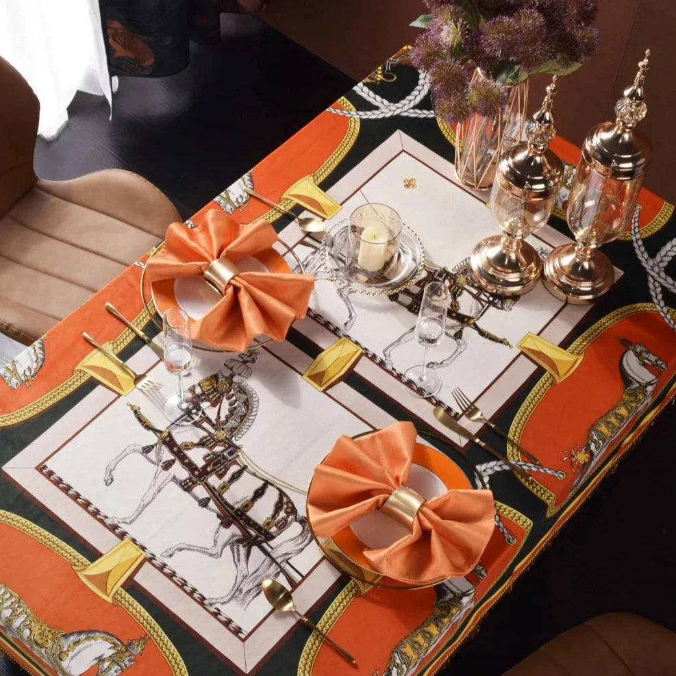 Magasa Horse Print Velvet Tablecloth
