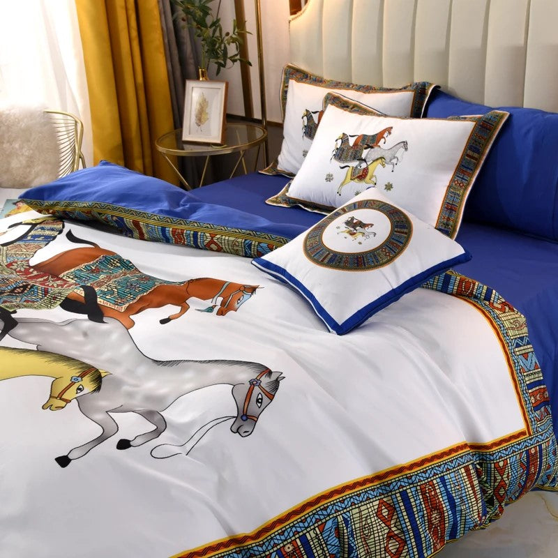 4-Piece Sateen Bedding Set (Gabriel / White)