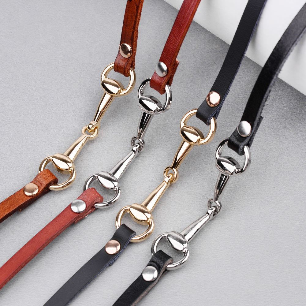 Leather Wrap Snaffle Bit Bracelet