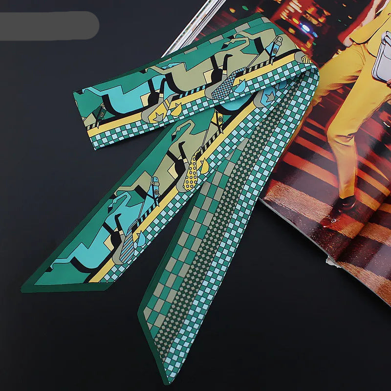 Fica Green Twilly Skinny Scarf
