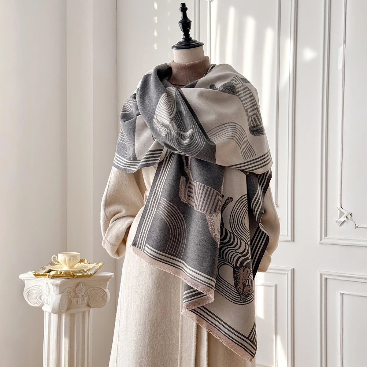 Belluno Pashmina Scarf Gray