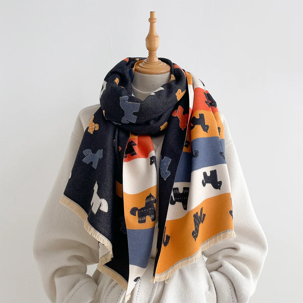 Char Pashmina Scarf Midnight