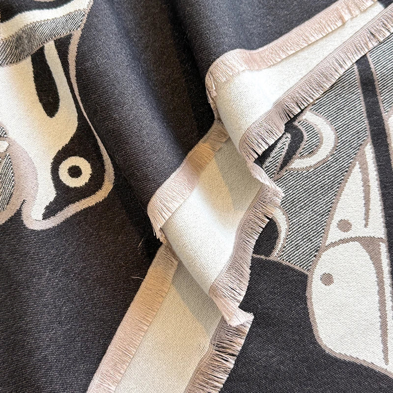 Norcia Pashmina Scarf Black