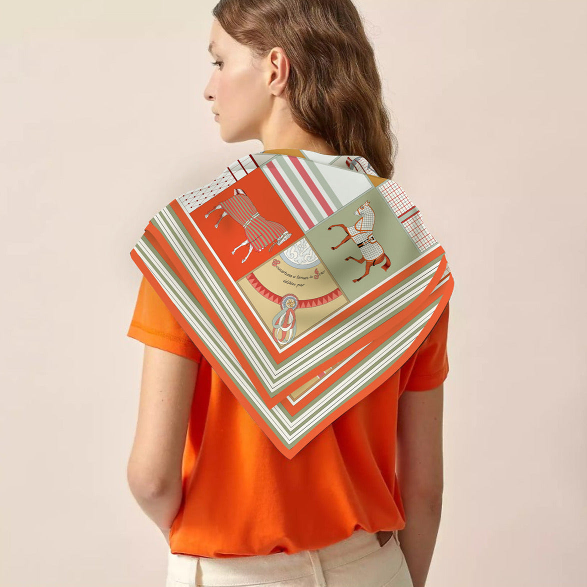 Adrina Silk Scarf Orange / 90cm