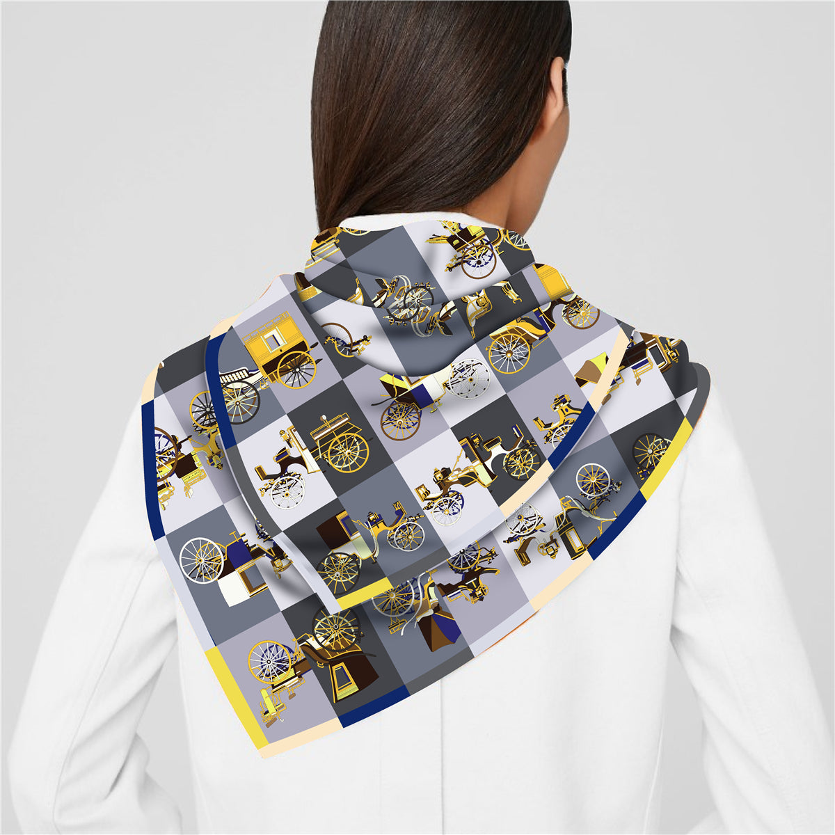 Felicia Silk Scarf Gray / 90cm
