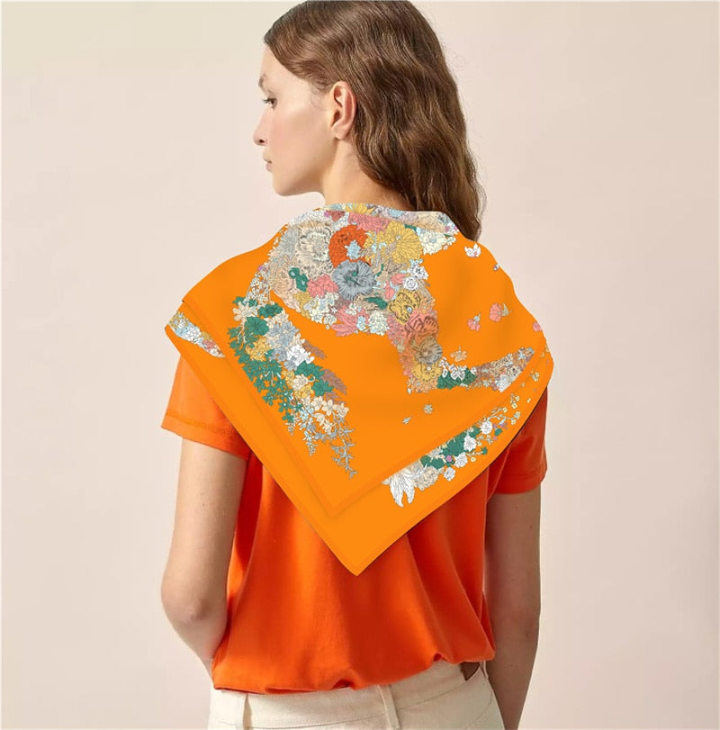 Pia Orange Scarf / 90cm