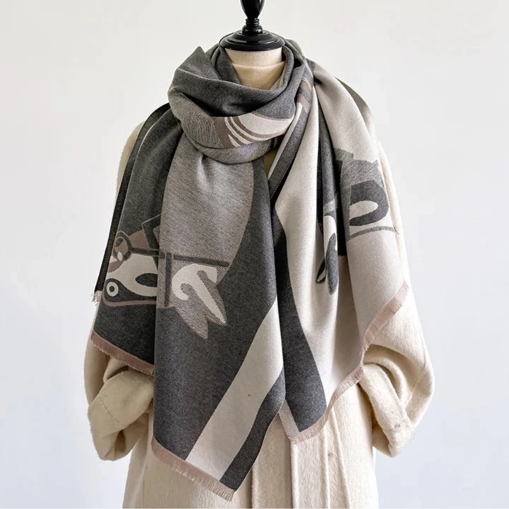 Norcia Pashmina Scarf Gray