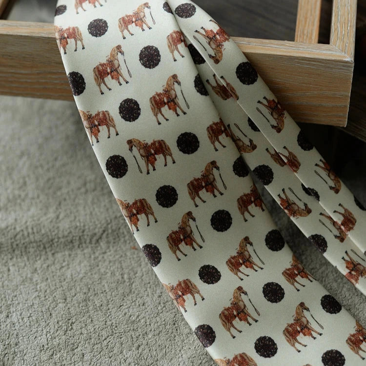 Men's Tie Horse Cream
