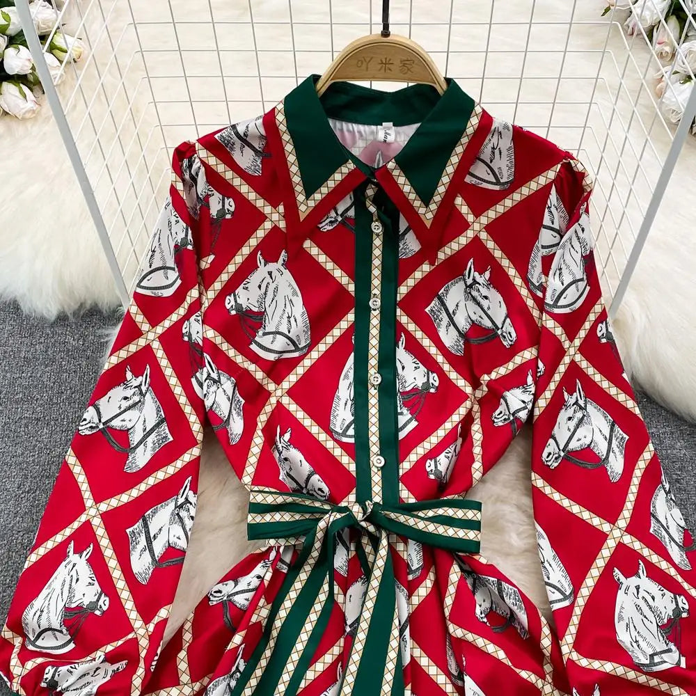 Equestrian Print Dress