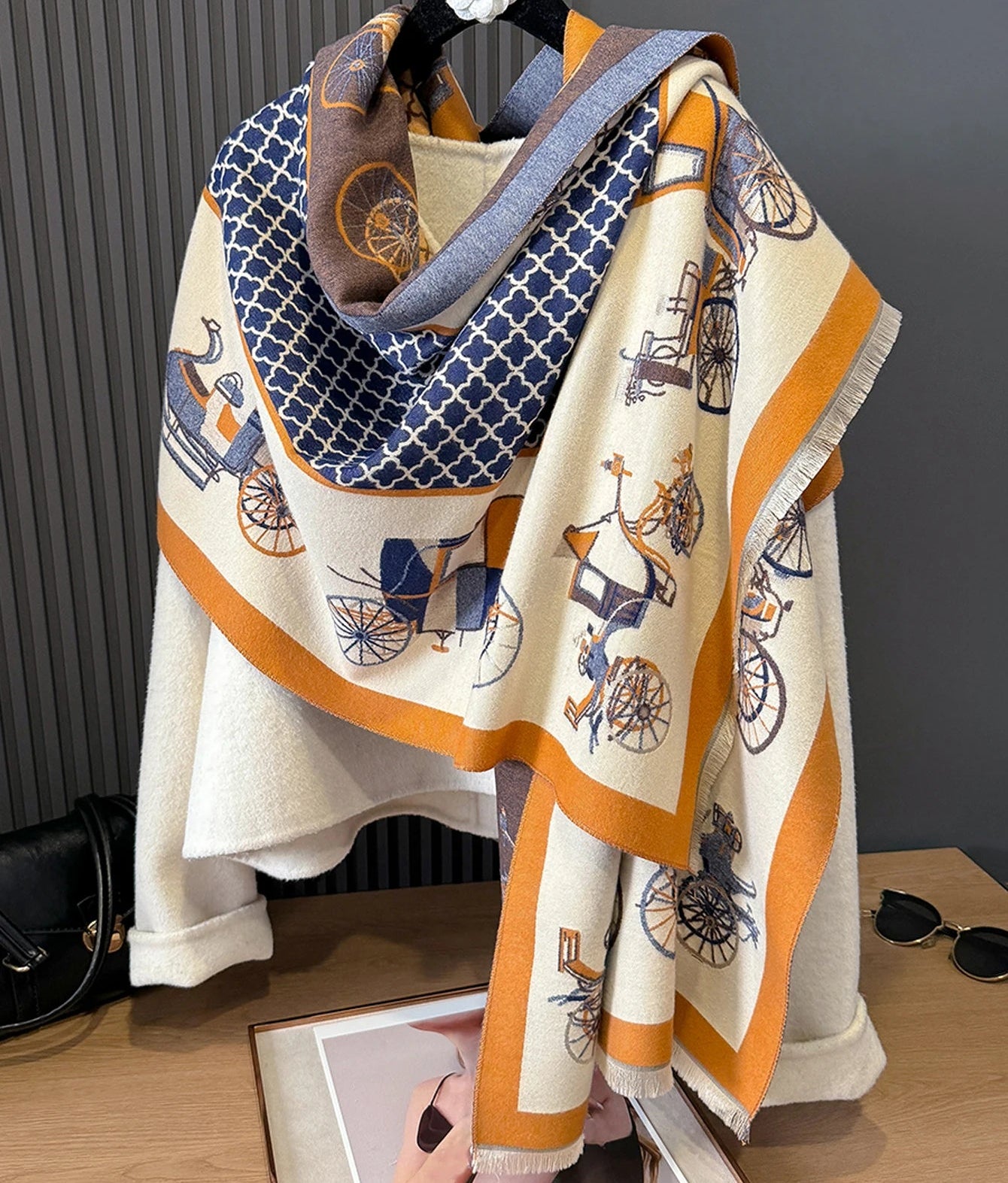 Odette Pashmina Scarf Blue