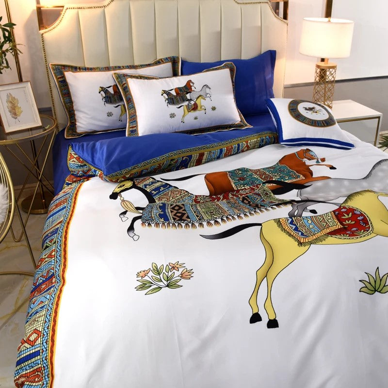 4-Piece Sateen Bedding Set (Gabriel / White)