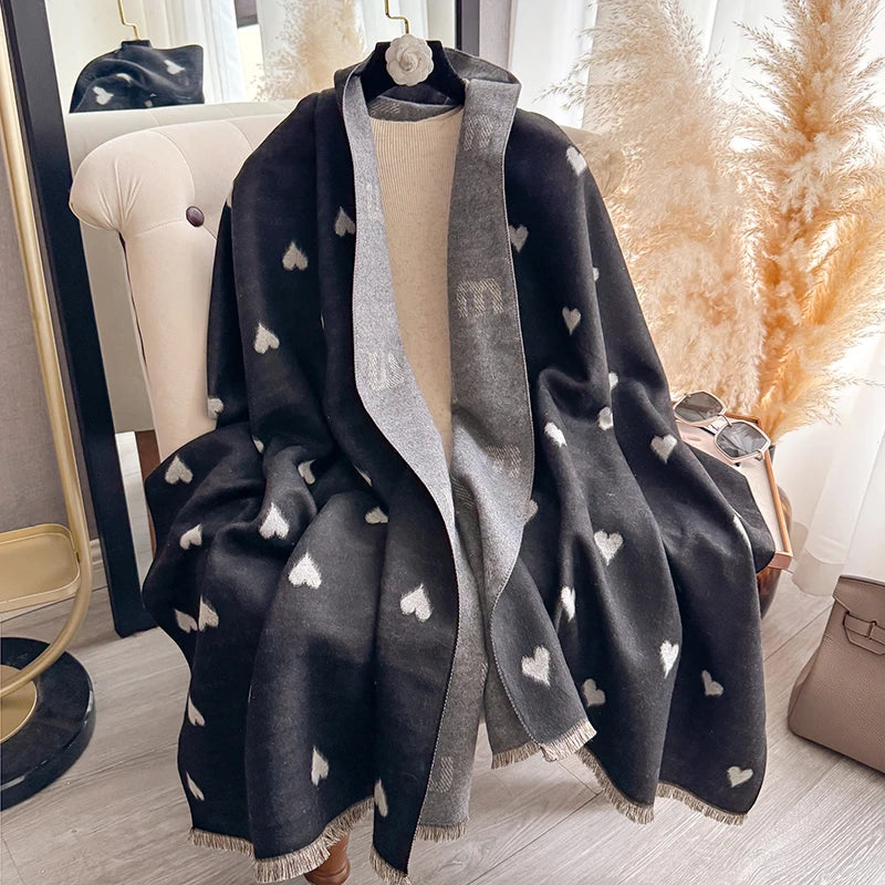 Cuore Pashmina Scarf Black