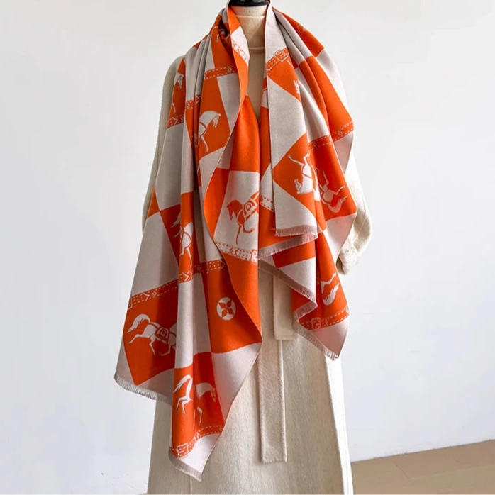 Zubiena Pashmina Scarf Orange