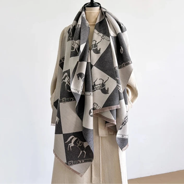 Zubiena Pashmina Scarf Gray