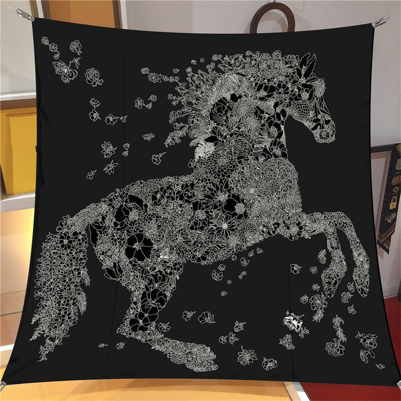Pia Black Scarf / 90cm