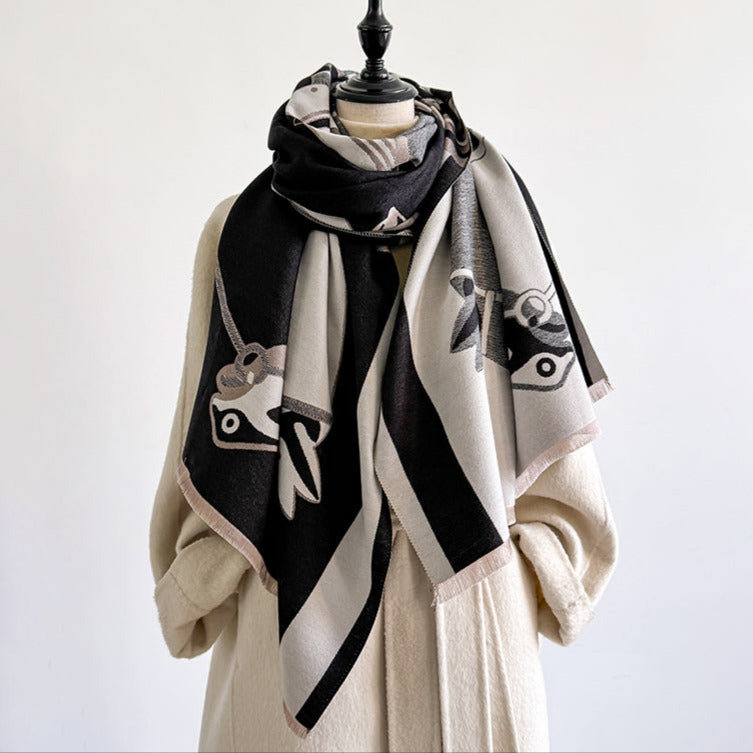 Norcia Pashmina Scarf Black