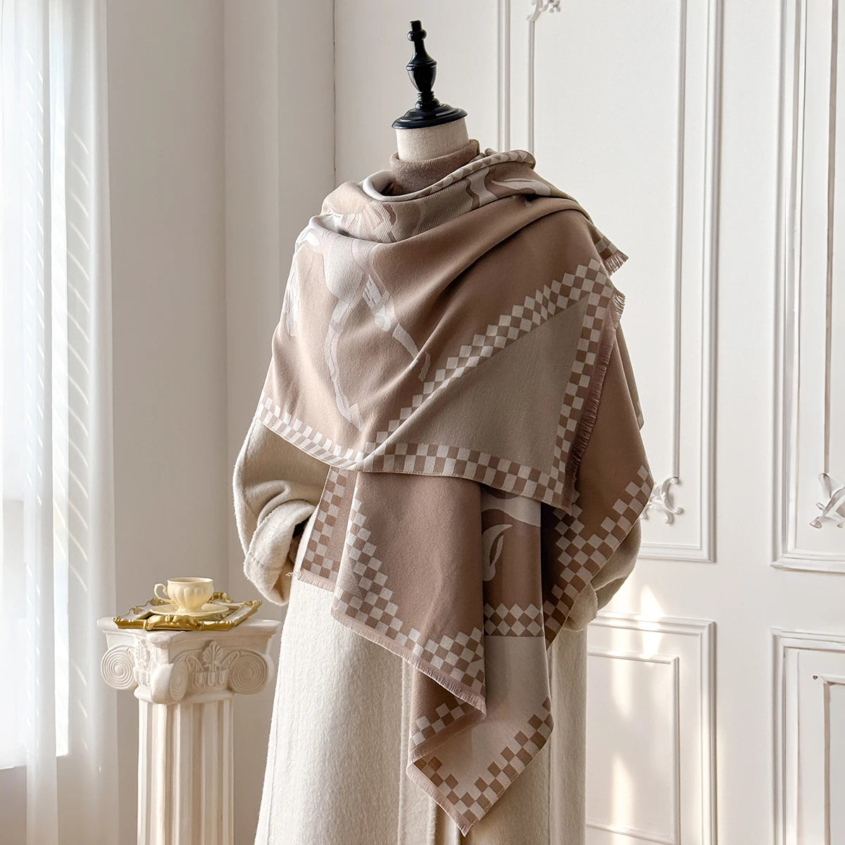 Piona Pashmina Scarf Khaki