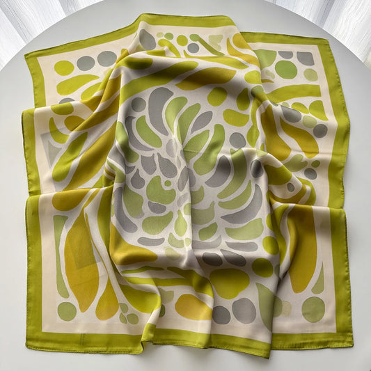 Floral Green Scarf / 65cm