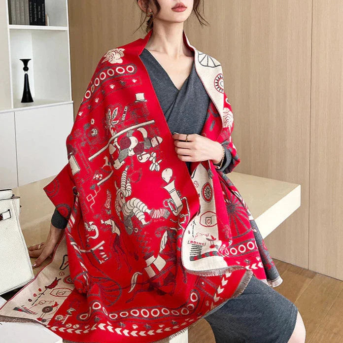 Laure Pashmina Scarf Red