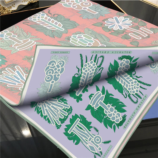 Plant Catalog Pink Double Print Scarf / 90cm