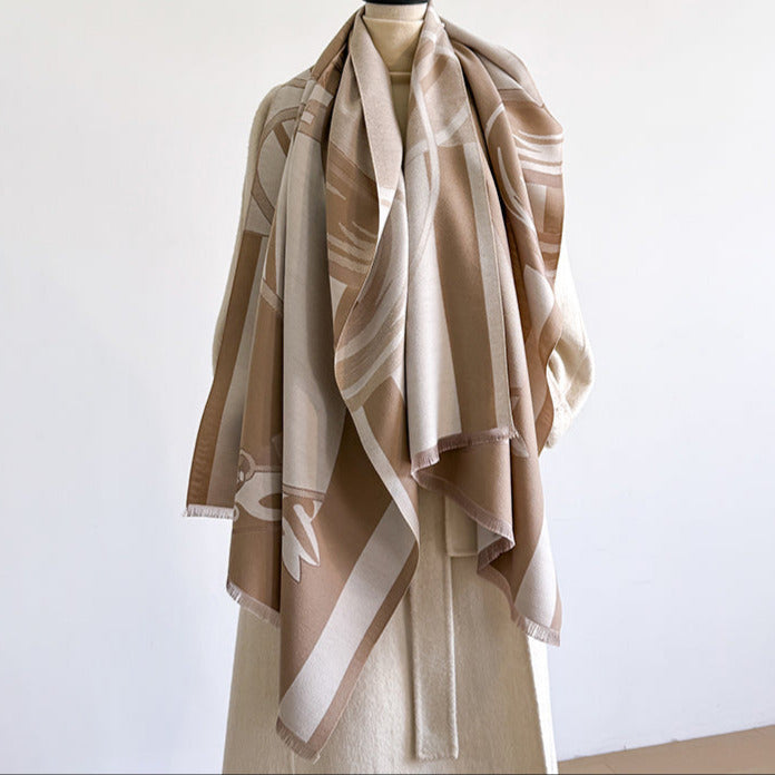 Norcia Pashmina Scarf Khaki