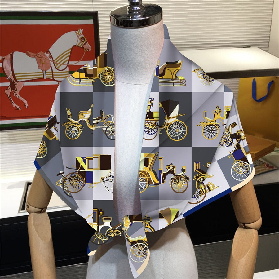 Felicia Silk Scarf Gray / 90cm