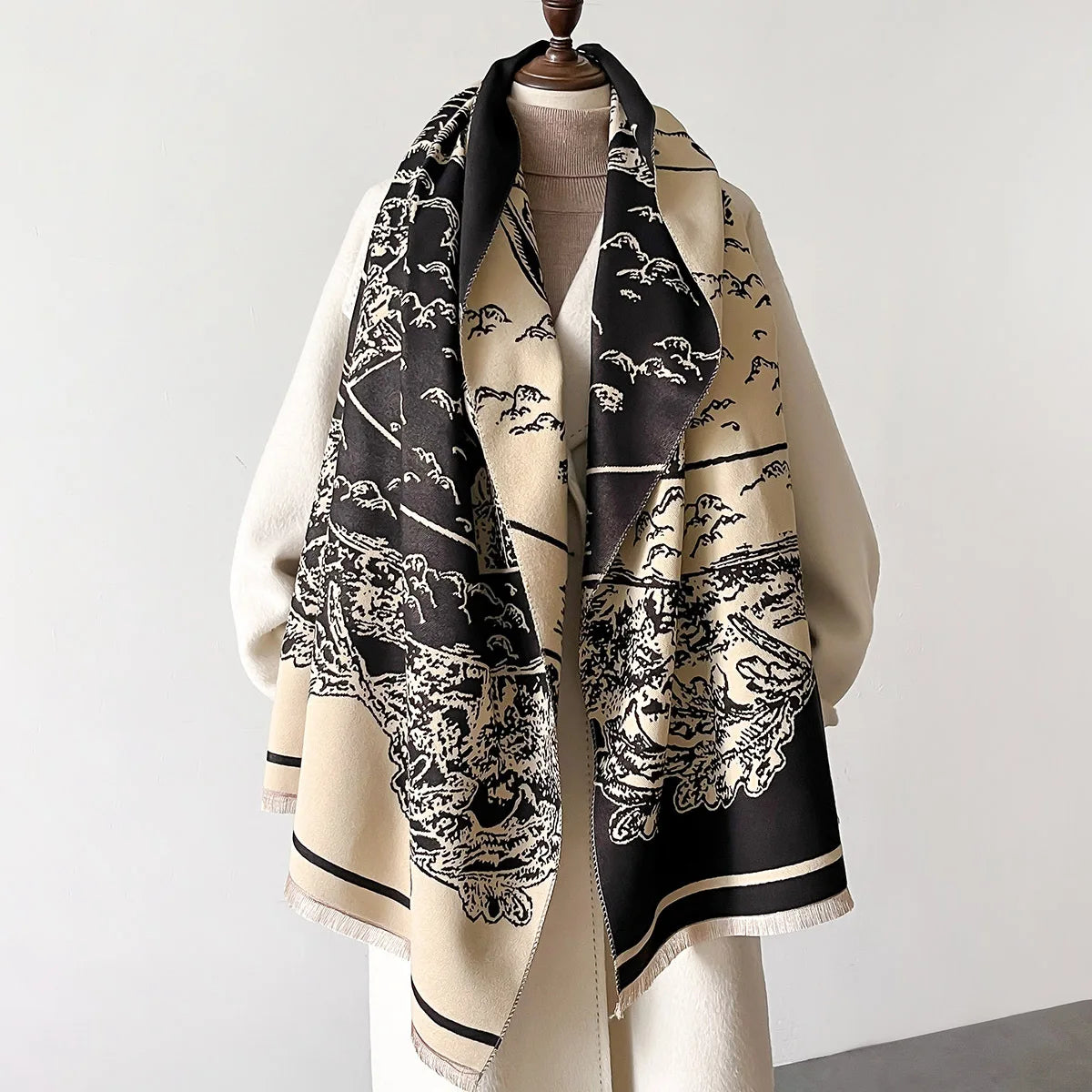Alda Pashmina Scarf Black