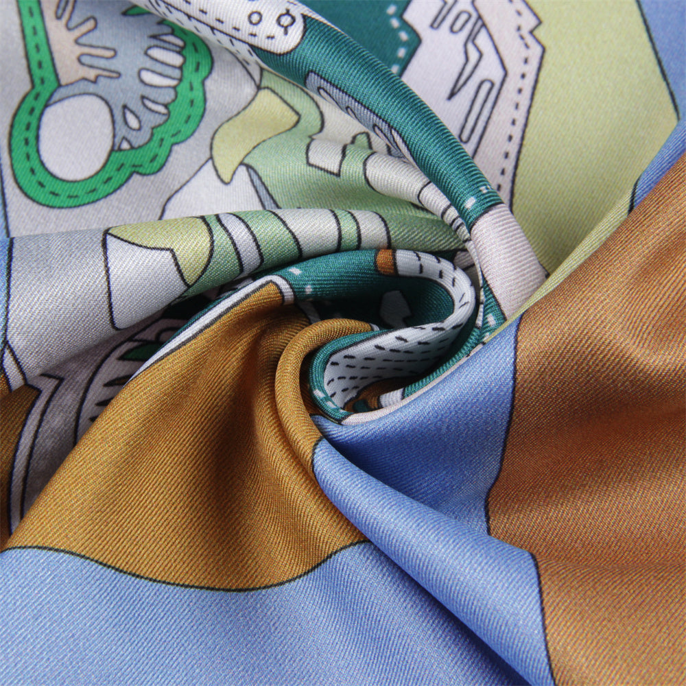 Boots Blue & Pink Double Print Scarf / 90cm