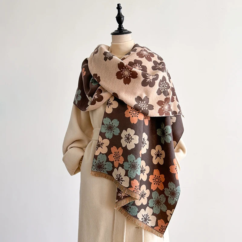 Crocetta Pashmina Scarf Brown