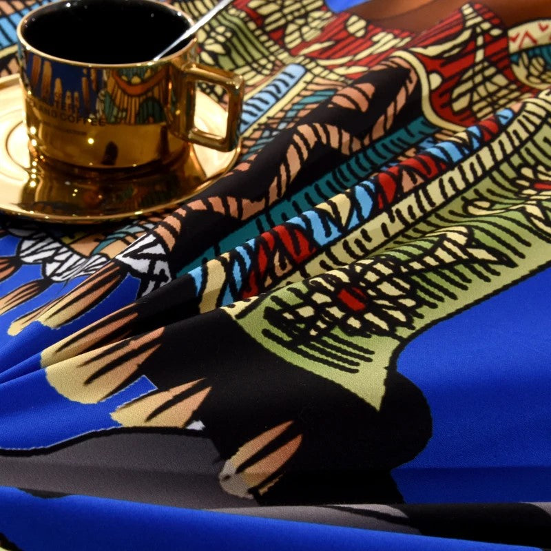 4-Piece Sateen Bedding Set (Gabriel / Blue)