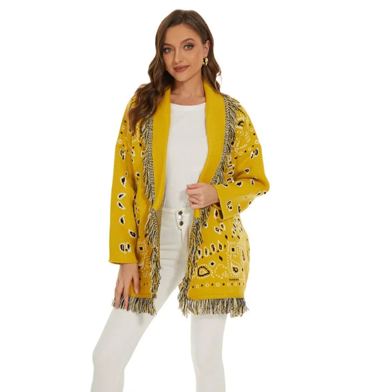 Yellow Ahanu Oversized Cardigan Jacket