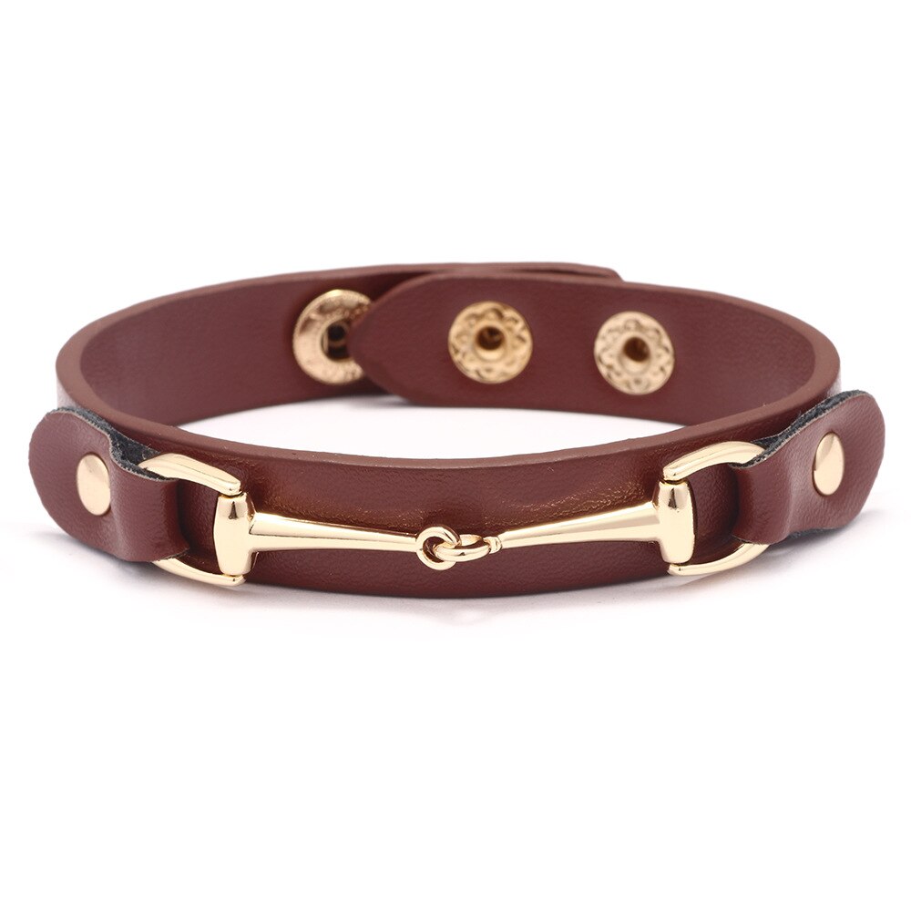 Leather Snaffle Bit Bracelet