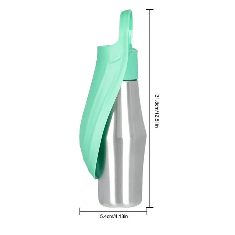 Insulated Dog Water Bottle | Stainless Steel | Portable & Foldable | Leak-Proof | 27oz/750ml