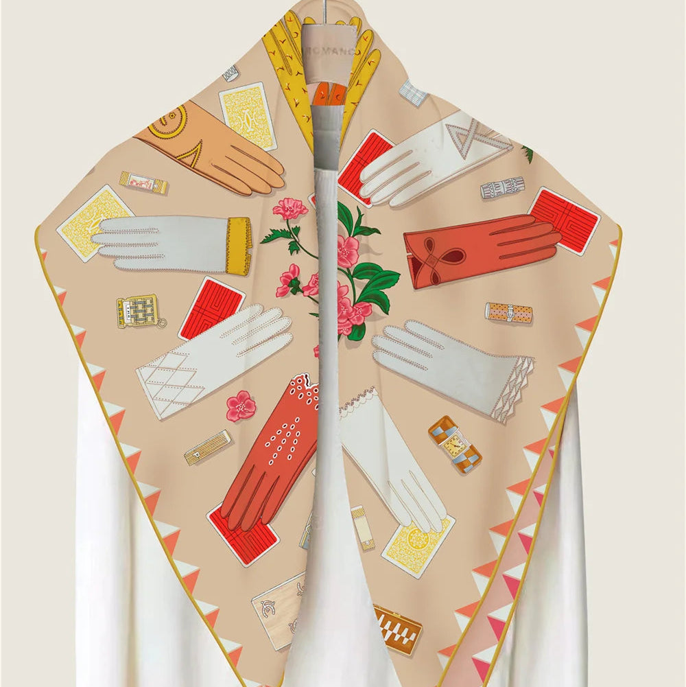 Magic Gloves Khaki Double Print Scarf / 90cm