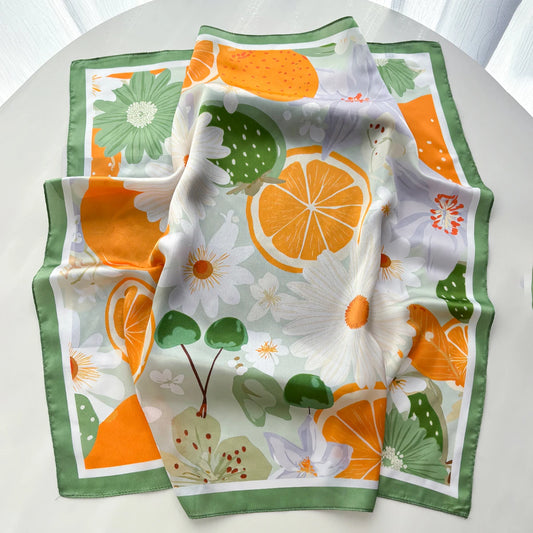 Fruits Green Scarf / 65cm