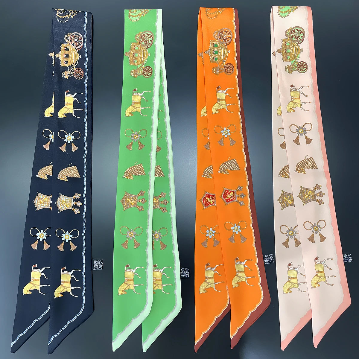 Luna Orange Twilly Skinny Scarf