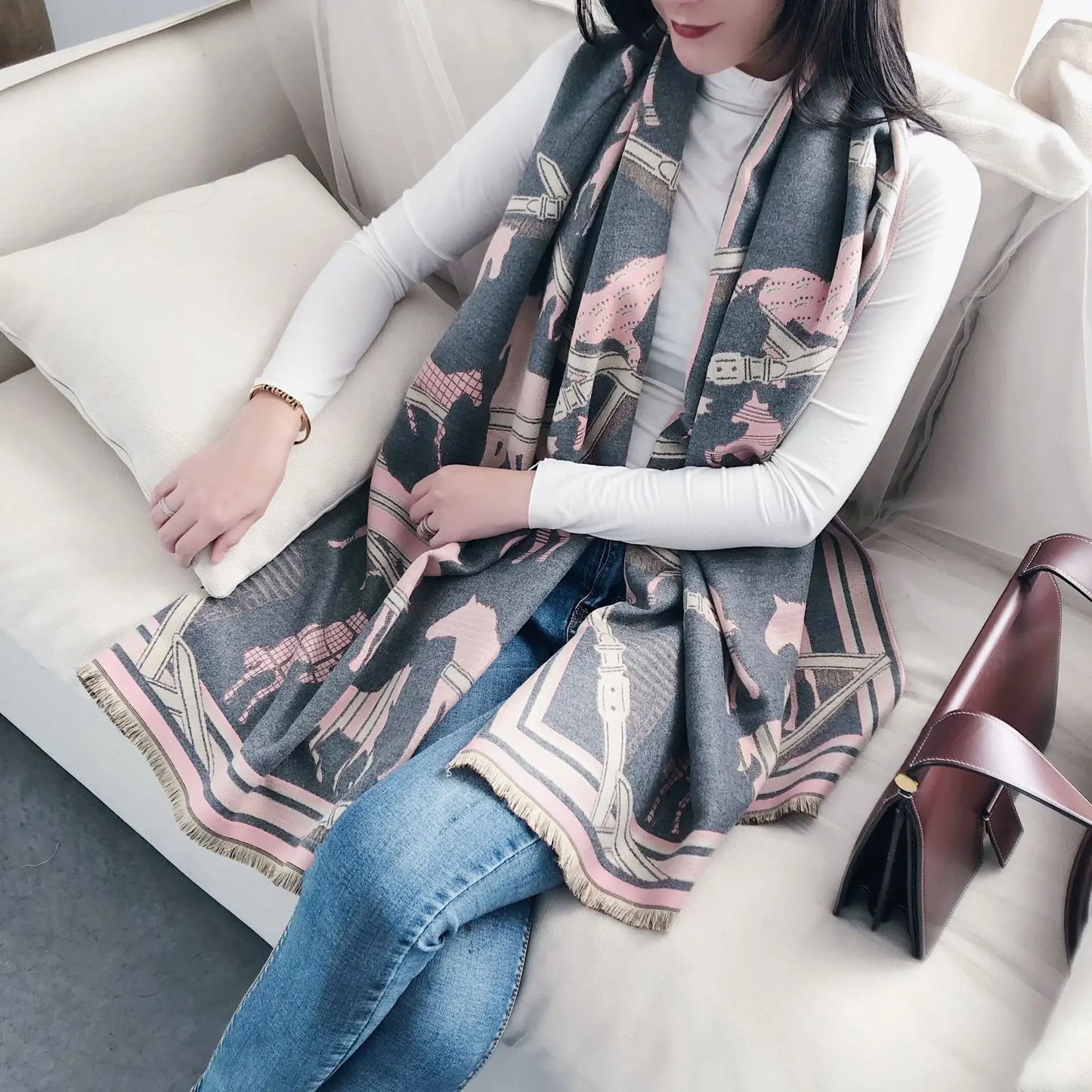 Apolline Pashmina Scarf Gray