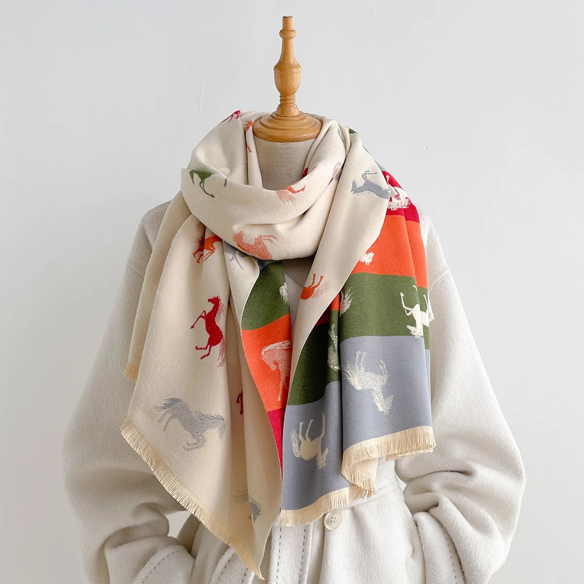 Sabine Pashmina Scarf White