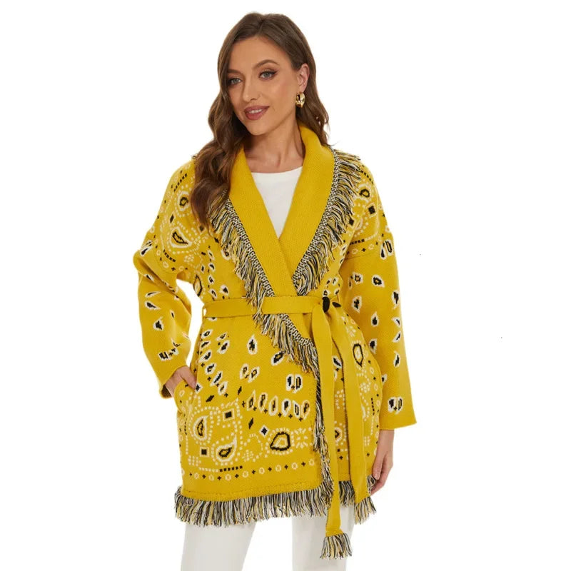 Yellow Ahanu Oversized Cardigan Jacket