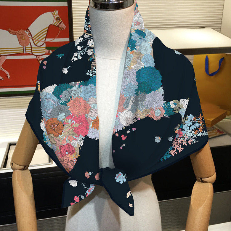 Pia Navy Scarf / 90cm