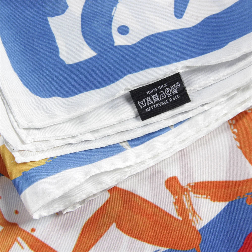 Sooo Arty Blue Silk Scarf / 90cm