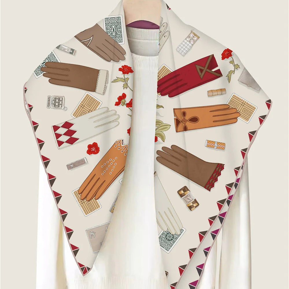 Magic Gloves White Double Print Scarf / 90cm