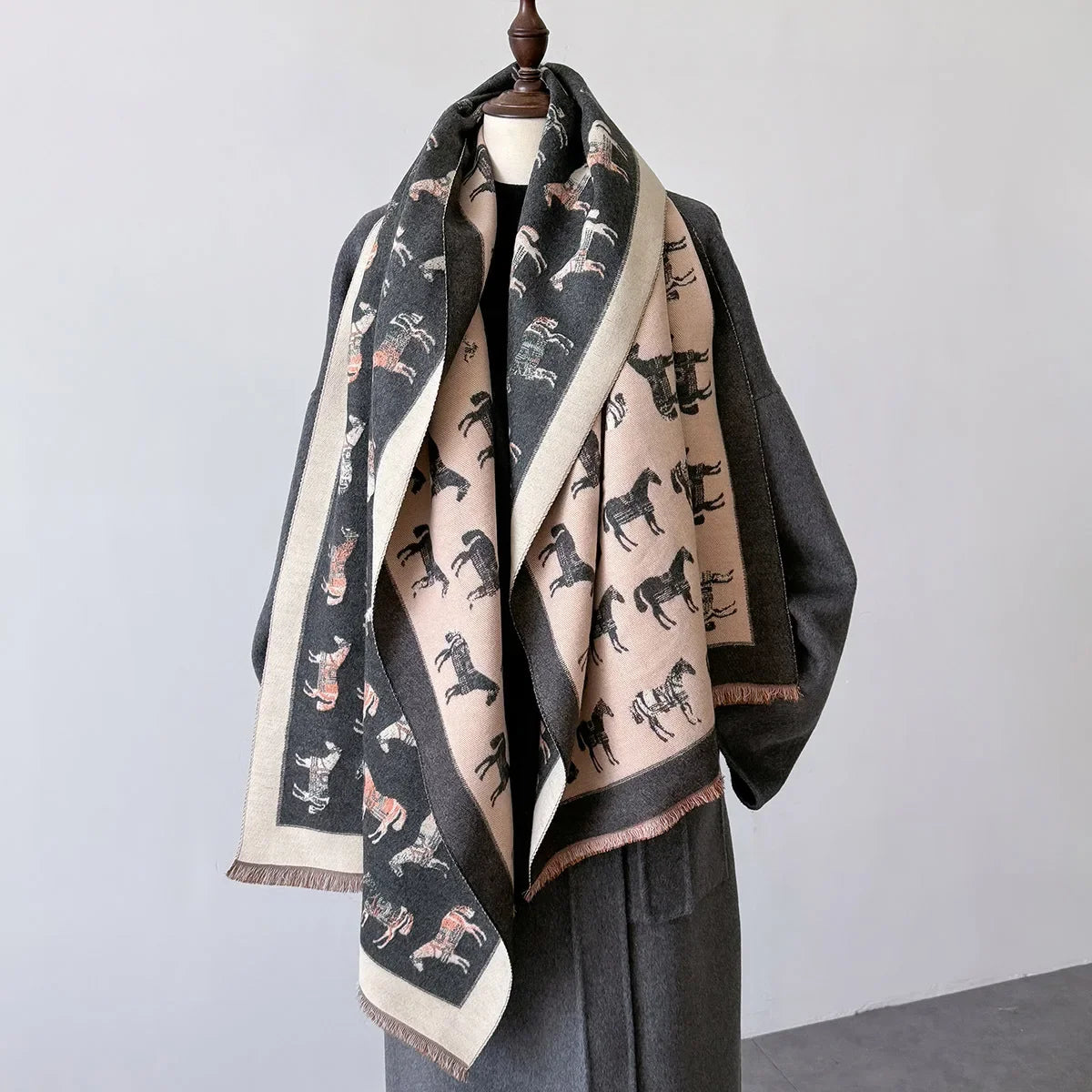 Ludovica Pashmina Scarf Gray