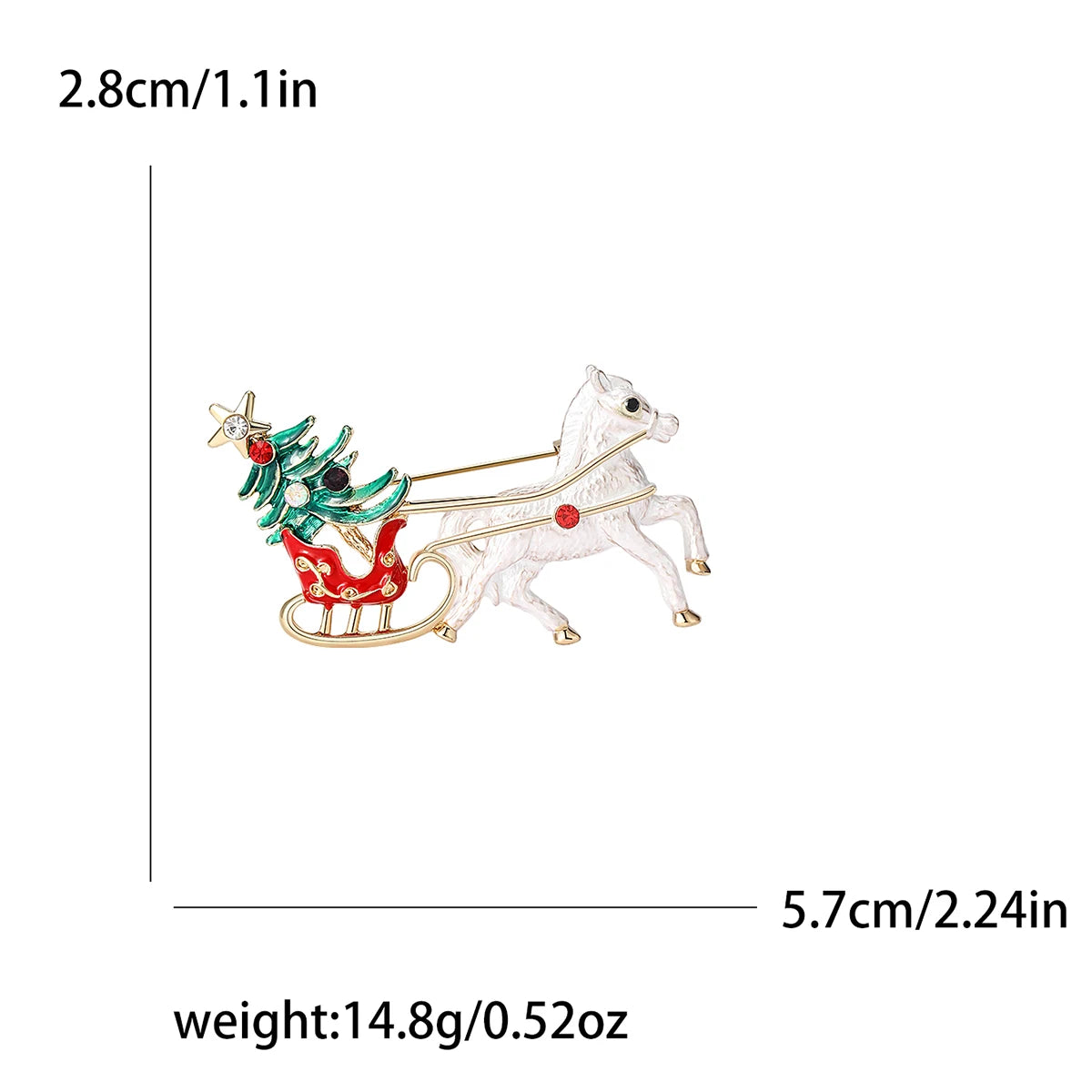 Christmas Horse Carriage Brooch