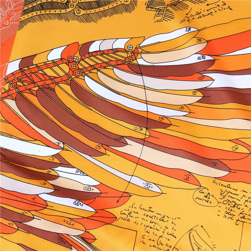 Amalia Orange Silk Scarf / 90cm