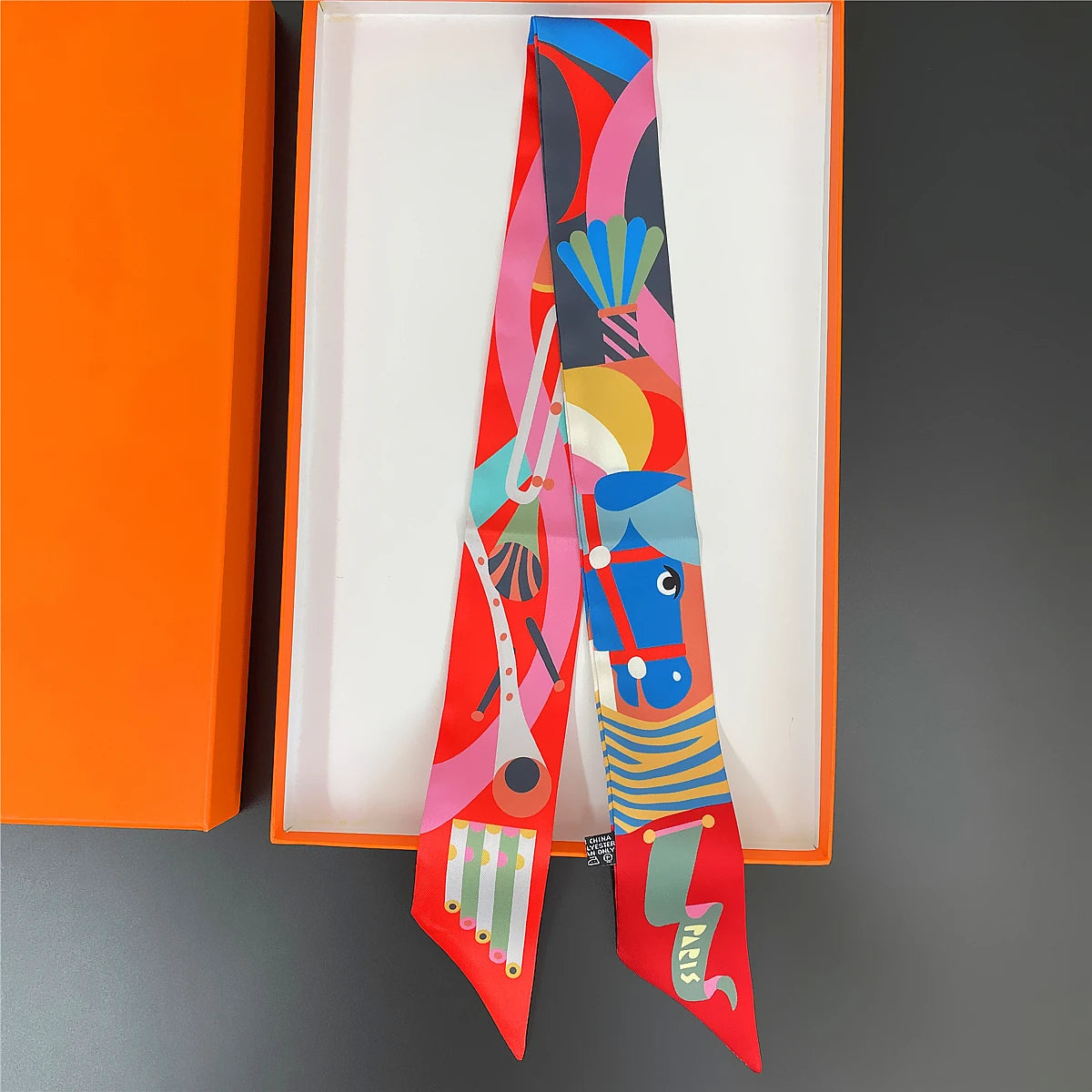 Sena Red Twilly Skinny Scarf