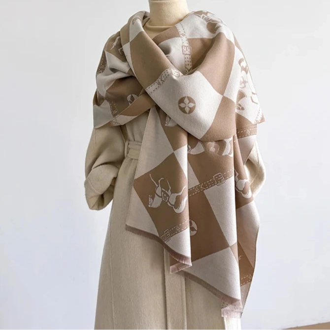 Zubiena Pashmina Scarf Khaki