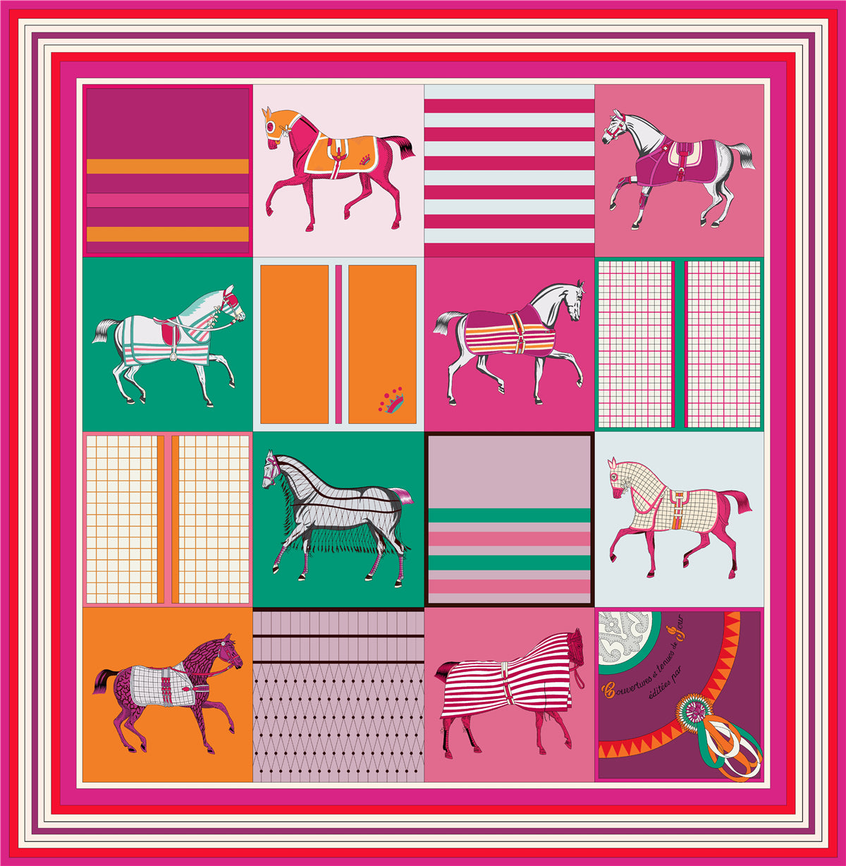Adrina Silk Scarf Rose / 90cm
