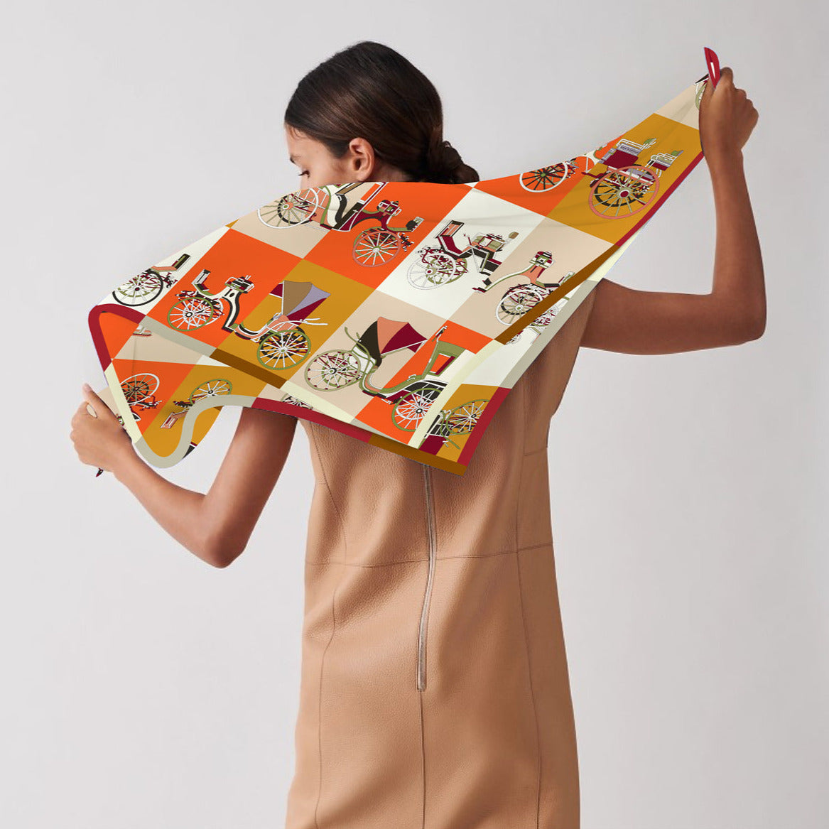 Felicia Silk Scarf Orange / 90cm